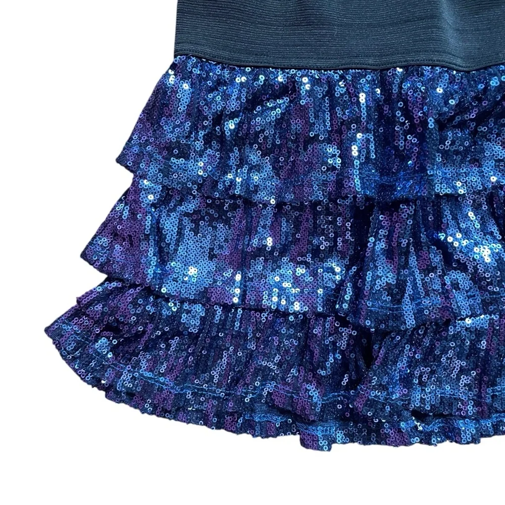 The Children’s Place Sequin Ruffle Skirt Blue Purple Girls Size 6X/7